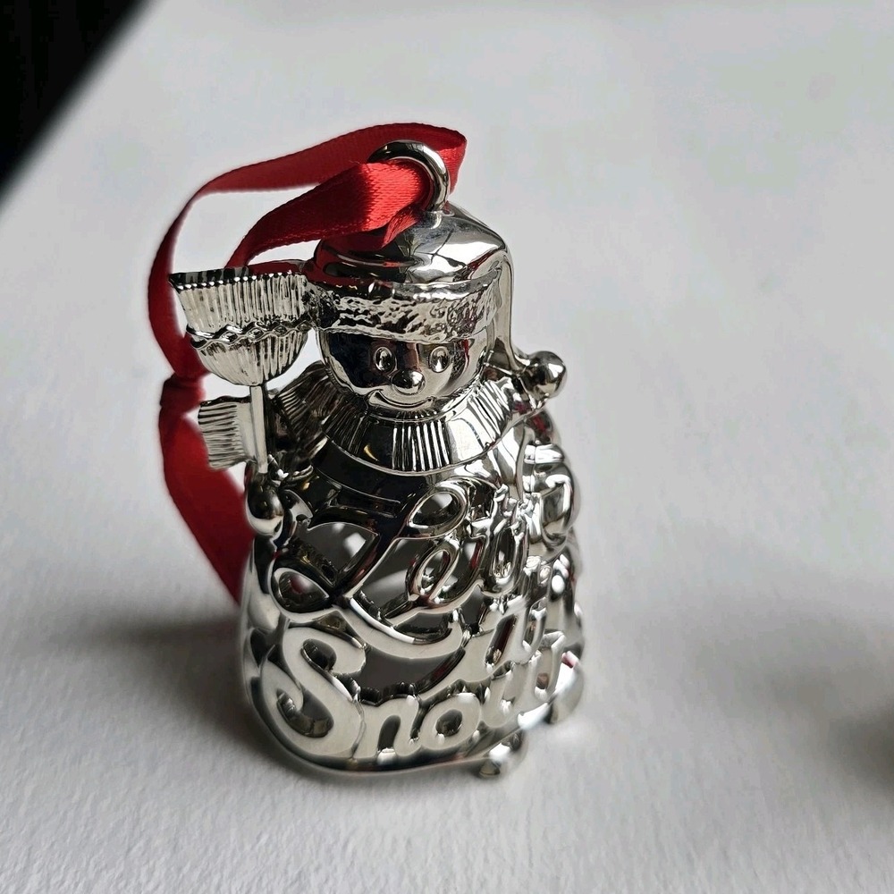 Lenox Holiday "Snowmen" Silverplate Ornament Set of 3‎ - Picture 2 of 11
